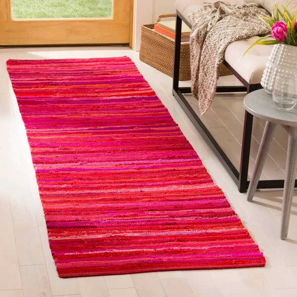 Safavieh Rag Rug RAR130Q Area Rug, Black/Multi, 6& x 6& Square