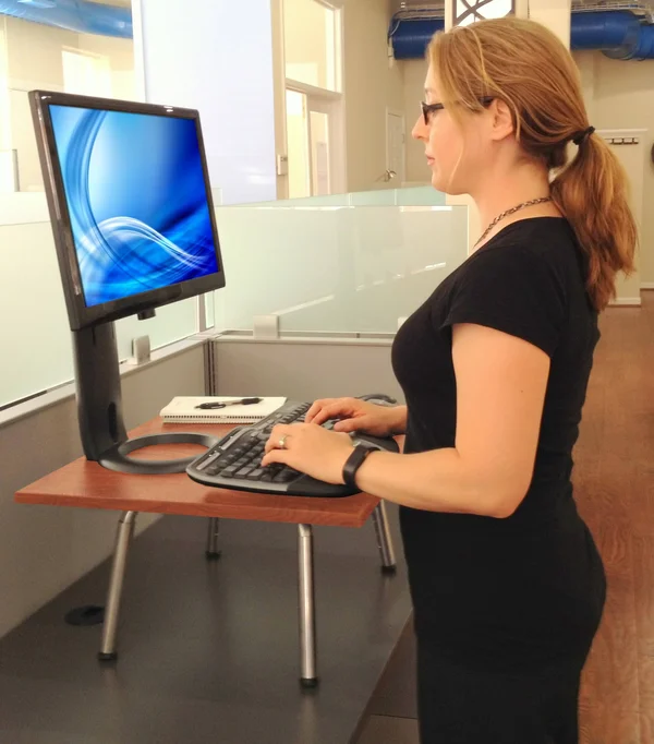 Stand Steady Standing Desk, Black, 24x22 x 20x22
