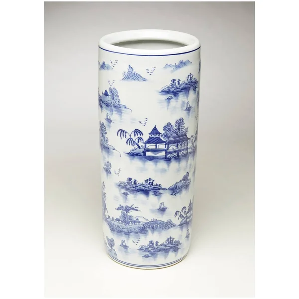 AA Importing 59800 18 in. Blue & White Umbrella Stand - 17.5 x 8 x 8 Inches