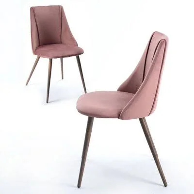 Meisel Velvet Upholstered Side Chair George Oliver Upholstery Color: Ross, Leg Color: Walnut