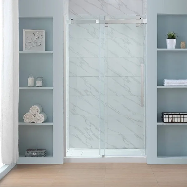 Ove Decors Chester 48 in. Chrome Frameless Sliding Shower Door