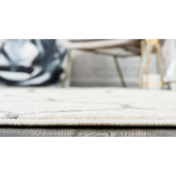Unique Loom Rounded Trellis Frieze Rug, 10& x 14&, Ivory