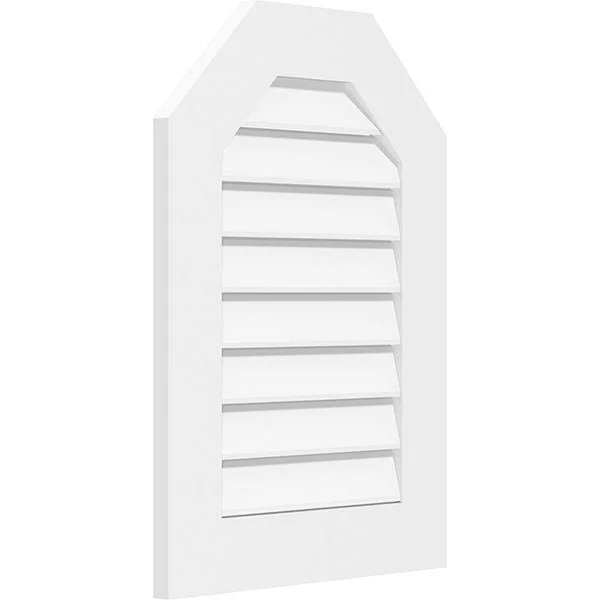 Ekena Millwork GVPOT40X4001SF 40x22W x 40x22H Octagonal Top Surface Mount PVC Gable Vent: Functional, w/ 3-1/2x22W x 1x22P Stand