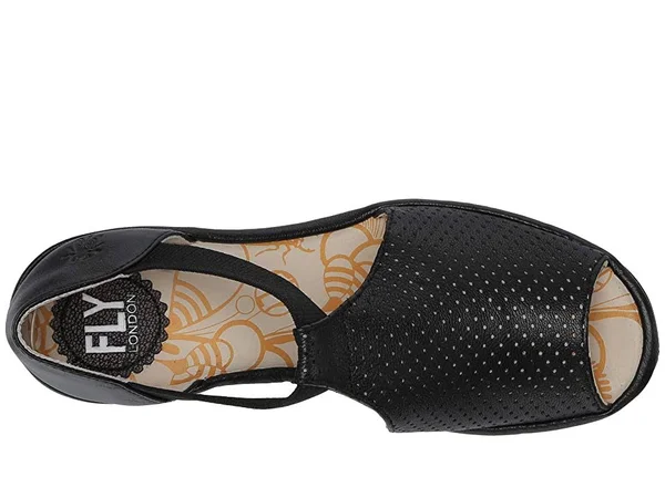 Fly London Women's Sandal Black Yemo Leather Sandal 39