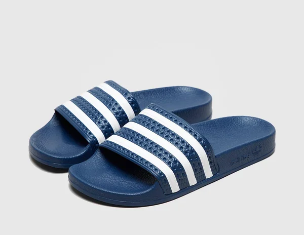 Womens Adidas Originals Adilette Slides - Blue/White - 5 Sneaker