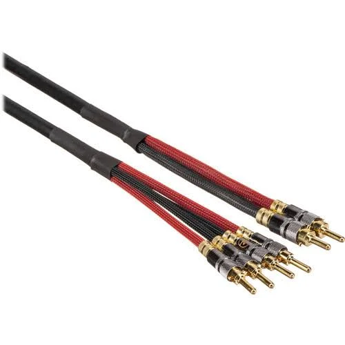 Canare 4S11 Bi-Wire Speaker Cable - 2-Banana to 4-Banana (Black, 3&) CA4S112B4B3