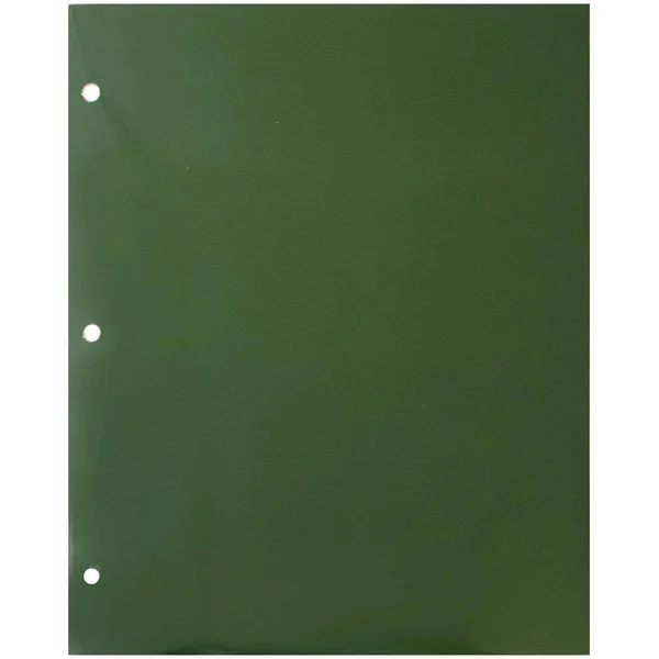 Jam Paper Laminated Glossy 3 Hole Punch Two-Pocket School Folders, Green, Bulk 100/Box (385GHPgrb)