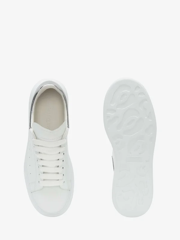 Alexander McQueen 45mm Leather & Croc Embossed Sneakers - White