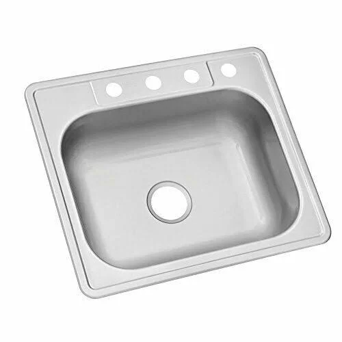 Elkay Neptune Drop-In Stainless Steel 25 in. 4-Hole Single Bowl Kitchen Sink