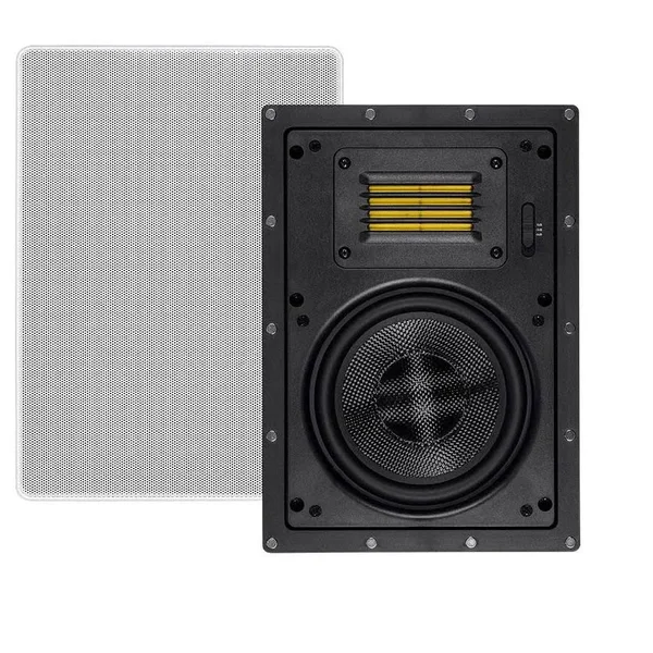 Monoprice Amber In-Wall Speakers 6.5in 2-Way Carbon Fiber with Ribbon Tweeter (Pair)