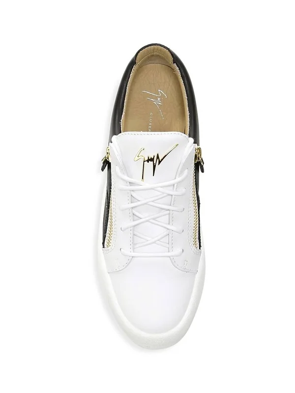 Giuseppe Zanotti Men's Two-Tone Leather Low-top Platform Sneakers - Fiamma - Size 10.5