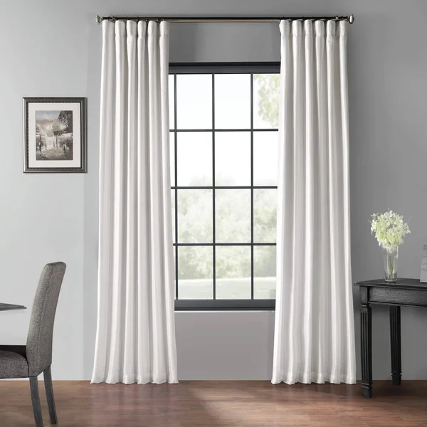 Ice Blackout Vintage Textured Faux Dupioni Curtain, Half Price Drapes