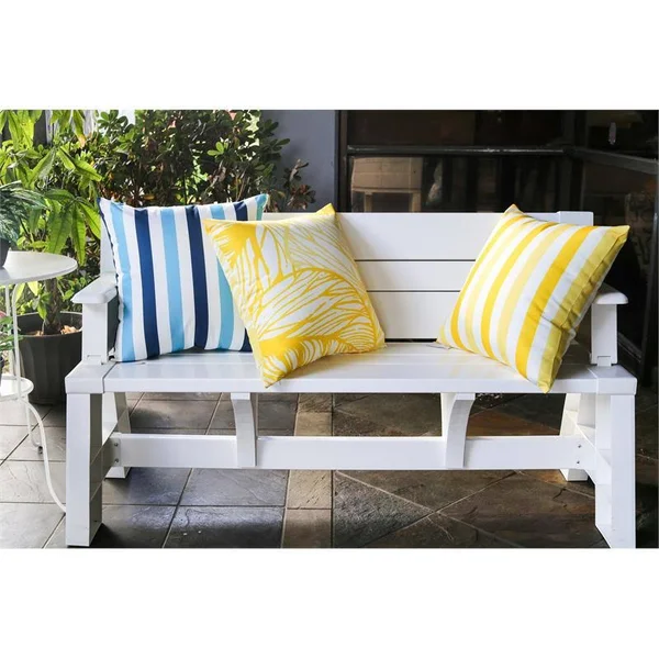 Homey Cozy 20x22 Fabric Outdoor Classic Leaves Throw Pillow in Yellow (Set of 2)