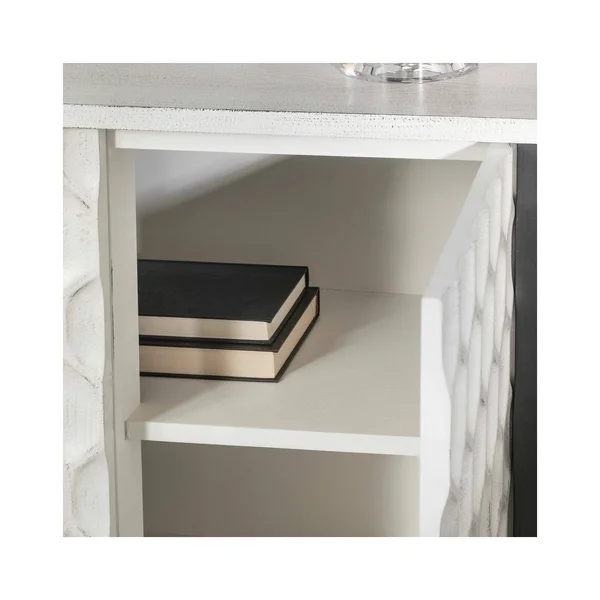 Mercana Savannah I Wood & Iron 2 Door Cabinet in White