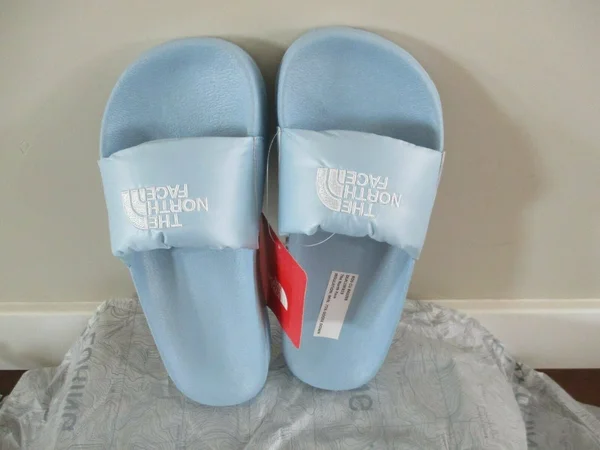 The North Face Women's Nuptse Slide - 6 - Angel Falls Blue - TNF White