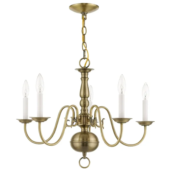 Livex Lighting 5005-07 Williamsburgh 5 Light Bronze Chandelier