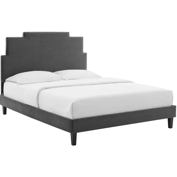 Lindsey Performance Velvet Twin Platform Bed MOD-6897-CHA