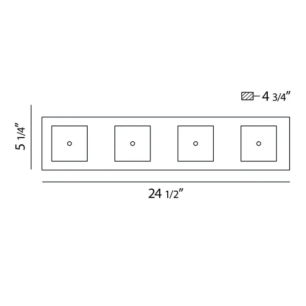 Eurofase 20380-014 Geos 4-Light Bathbar, Satin Nickel