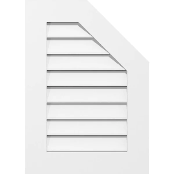 Ekena Millwork GVPOR34X4201SF 34x22W x 42x22H Half Octagon Top Right Surface Mount PVC Gable Vent: Functional, w/ 3-1/2x22W x 1x