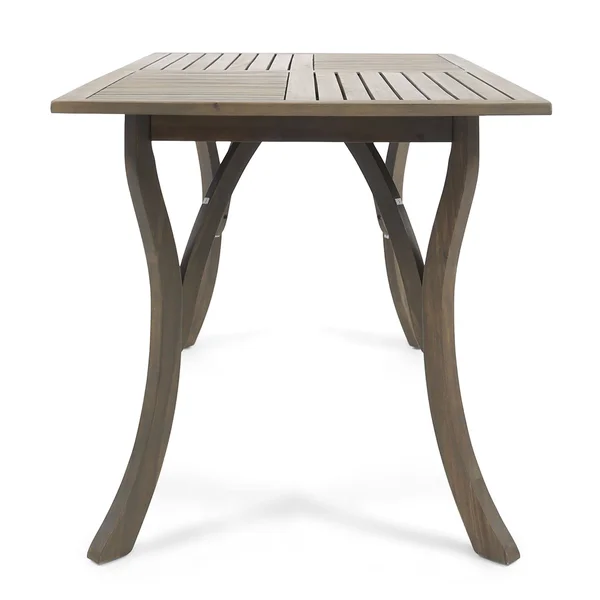 59x22 Gray Contemporary Rectangular Outdoor Dining Table