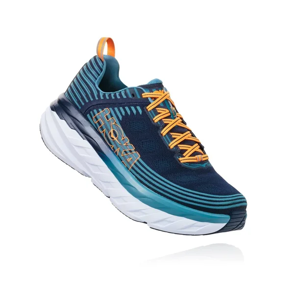 Hoka One One Men's Bondi 6 Running Sneaker, Black Iris/Storm Blue, Size 9.5M