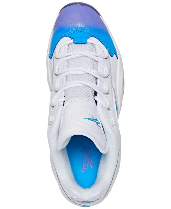 Reebok Men's Question Low Basketball Shoes in White/Footwear White Size 10.5 - Suede