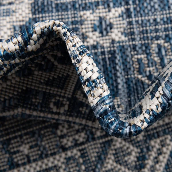Outdoor Aztec Blue 10x13 Large Area Rug Indoor Outdoor Rug