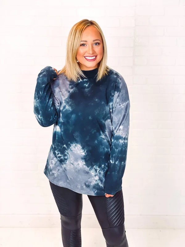 Free People Be Free Tie Dye Tee Charcoal Combo, M
