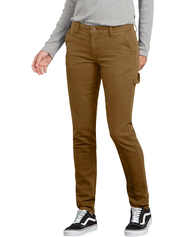 Dickies Women's Stretch Duck Carpenter Pants - Brown Duck - 12