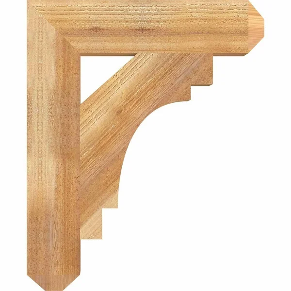 Ekena Millwork BKT06X38X38MRC04RWR 6x22W x 38x22D x 38x22H Merced Craftsman Rough Sawn BRACKET - Western Red Cedar