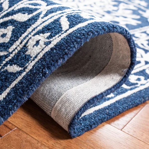 Safavieh Micro-Loop Rug Collection MLP648N - Navy, Ivory - 4& x 6&