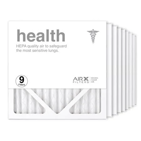 AIRx Filters 12x12x1 Air Filter MERV 13 Pleated HVAC AC Furnace Air Filter - Health 9-Pack Made in The USA