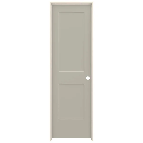 JELD-WEN 24 in. x 80 in. Monroe Desert Sand Left-Hand Smooth Solid Core Molded Composite MDF Single Prehung Interior Door