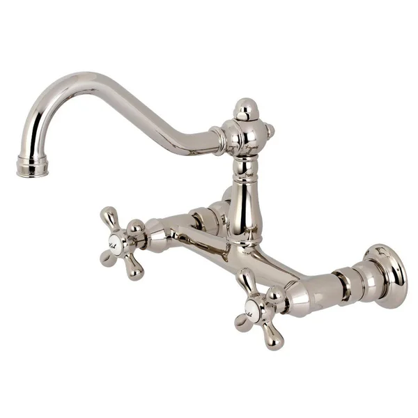 Kingston Brass KS3241AX Vintage 8x22 Wall-Mounted Two-Handle Vessel Sink Faucet - Polished Chrome