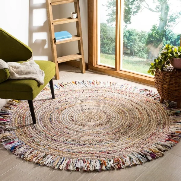 Safavieh Cape Cod CAP206A Area Rug Ivory - Red 5& x 5& Round