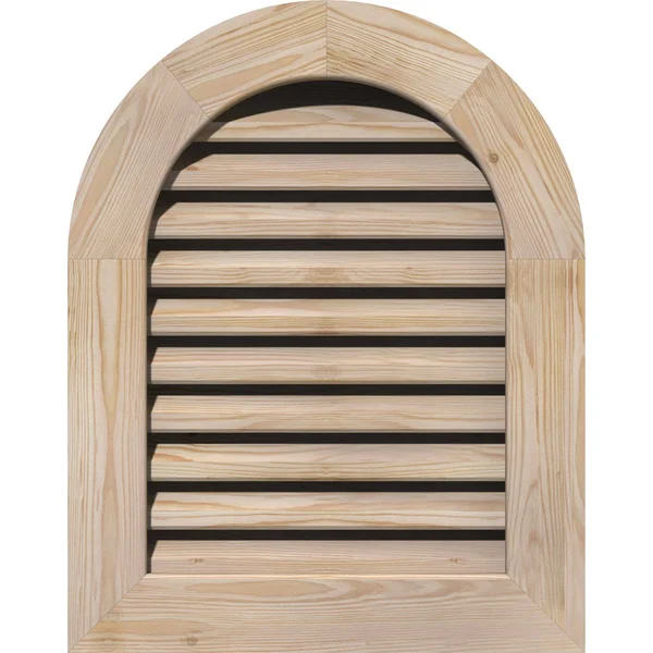 Ekena Millwork GVWRT24X2801SFUPI 24x22W x 28x22H Round Top Gable Vent (29x22W x 33x22H Frame Size): Unfinished, Functional, Smoo
