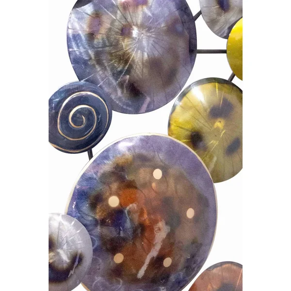 41x22 x 6x22 x 26x22 Metallic Multi Color Metal Floating Circles Wall Decor