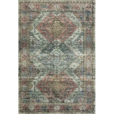Gelo Oriental Apricot/Mist Area Rug Bungalow Rose Rug Size: Rectangle 2& x 5&