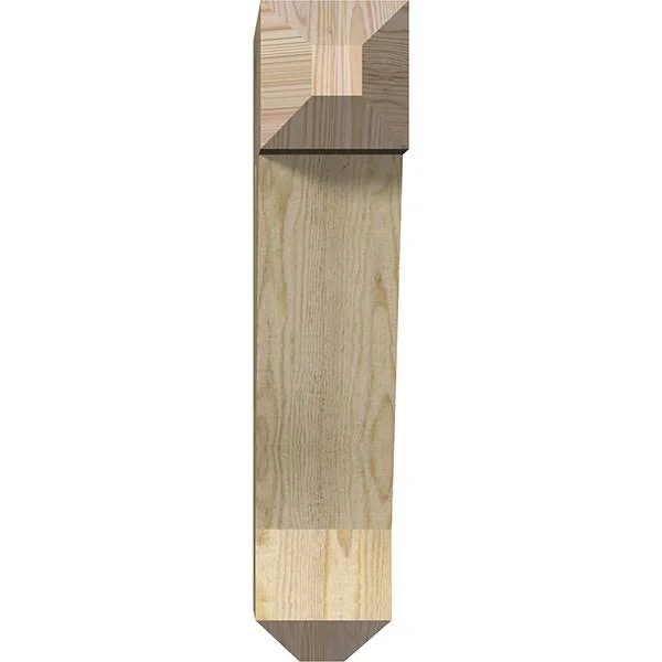 Ekena Millwork BKT06X20X28TRA04RDF 6x22W x 20x22D x 28x22H Traditional Craftsman Rough Sawn BRACKET - Douglas Fir