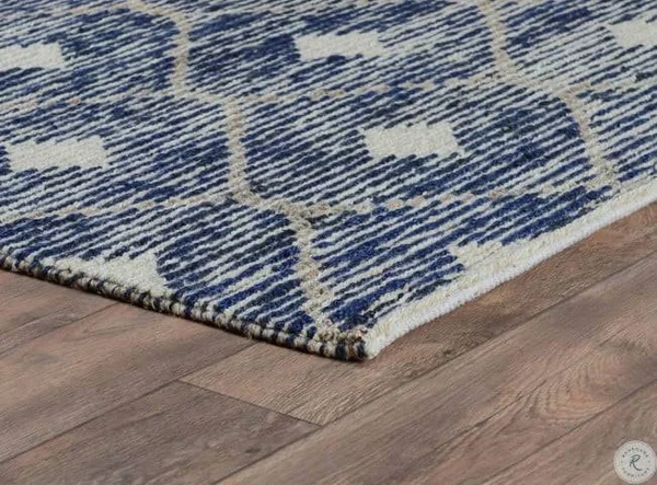 Kosas Home Reign Diamond Hand-Woven Area Rug Indigo
