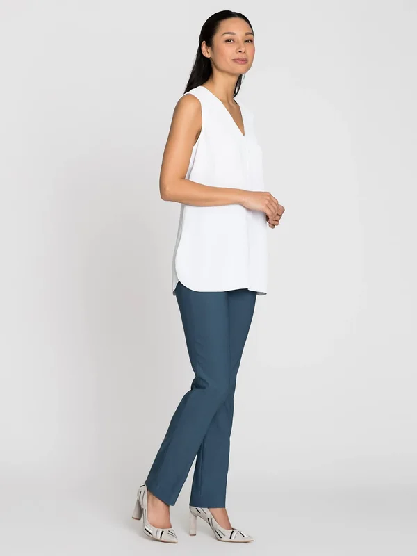 Nic+Zoe Wonderstretch Straight-leg Pants - Blue