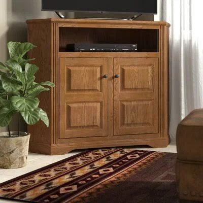 Glastonbury TV Stand for TVs Up to 50x22 Loon Peak Color: Chocolate Mousse, Door Type: Plain Glass