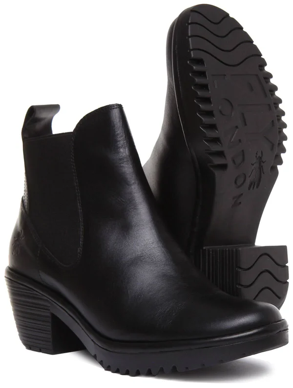 Fly London Wasp Leather Bootie - 37, Black