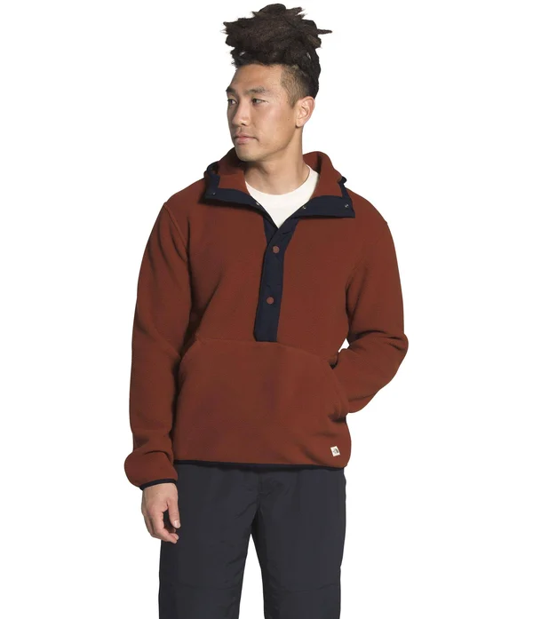 The North Face Men's Carbondale ¼ Snap Hoodie, Large, Brandy Brown/Aviator Navy