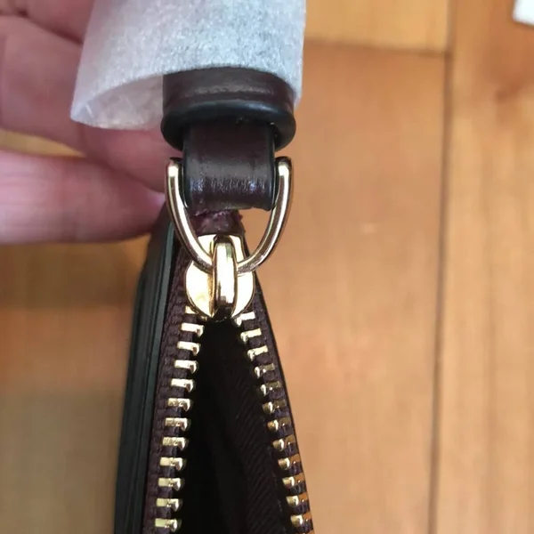 Coach Signature Zip Top Wallet Wristlet (Oxblood 1)