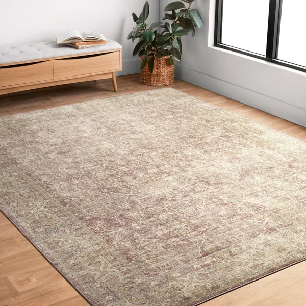 Alexander Home Austen Antique Washed Traditional Inspired Area Rug - Lilac - 9&6x22 x 12&5x22