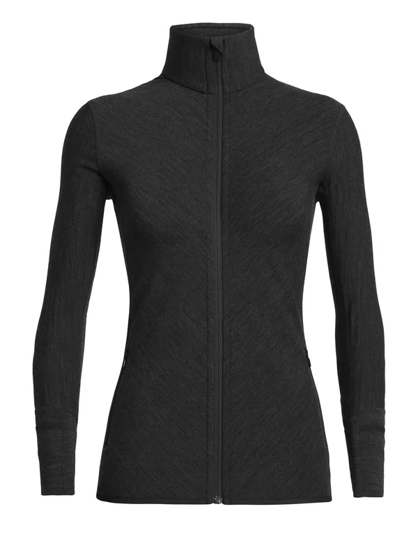 Icebreaker Women's Descender LS Zip Top - Xs - Jet Heather