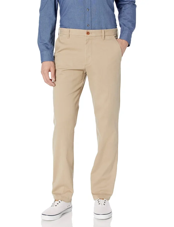 Izod Men's Performance Stretch Straight Fit Flat Front Chino Pant