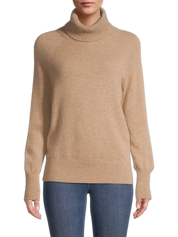 White + Warren Women's Cashmere Turtleneck Sweater - Day Light Blue - Size Xs