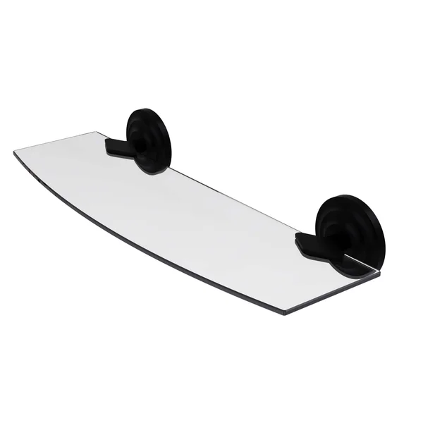 Allied Brass Que New Collection 18x22 Glass Shelf Matte Black, 18 inches x 5 inches